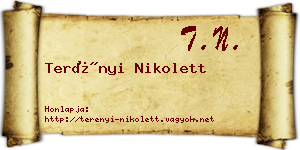 Terényi Nikolett névjegykártya